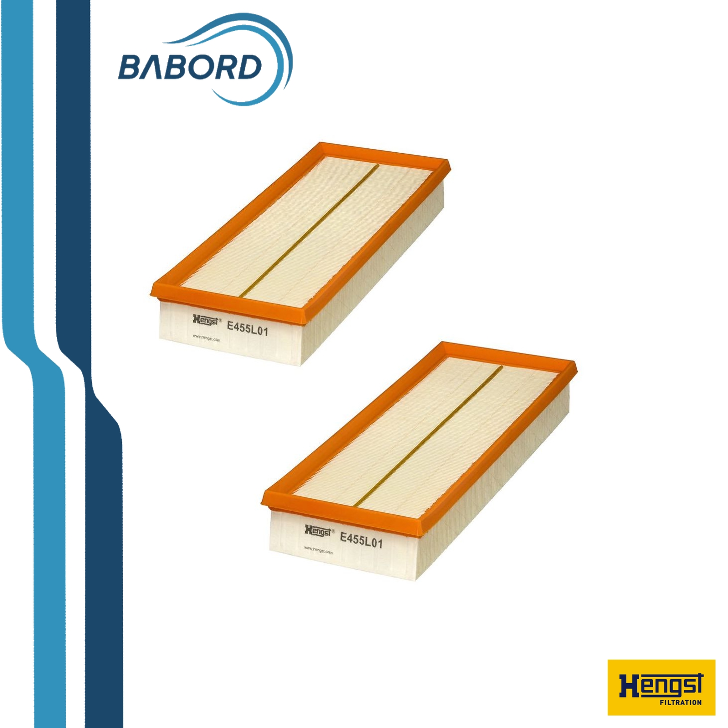 HENGST FILTER E455L01-2 Filtro aria Cartuccia filtro - Immagine 3